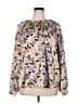 Ann Taylor 100% Polyester Floral Tan Long Sleeve Blouse Size XL - photo 1