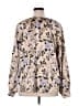 Ann Taylor 100% Polyester Floral Tan Long Sleeve Blouse Size XL - photo 2