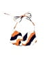 Victoria's Secret Print Orange Swimsuit Top Size L - photo 1