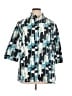Creation Color Block Teal 3/4 Sleeve Blouse Size 1X - photo 1