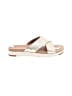 Ugg 100% Leather Solid Metallic Ivory Sandals Size 6 1/2 - photo 1