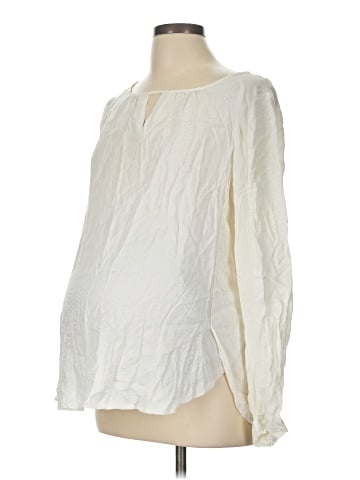 A Pea in the Pod Long Sleeve Silk Top (view 1)