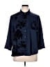 Cato 100% Polyester Floral Blue 3/4 Sleeve Blouse Size XL - photo 1