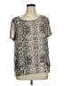 Dana Buchman 100% Polyester Silver Short Sleeve Blouse Size XL - photo 1