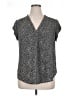 Fun2Fun 100% Polyester Polka Dots Black Short Sleeve Blouse Size XL - photo 1
