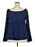 Torrid Blue Long Sleeve Blouse Size 2X Plus (2) - photo 2