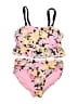 Unbranded Floral Pink Two Piece Swimsuit Size L (kids) - photo 1