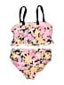 Unbranded Floral Pink Two Piece Swimsuit Size L (kids) - photo 2