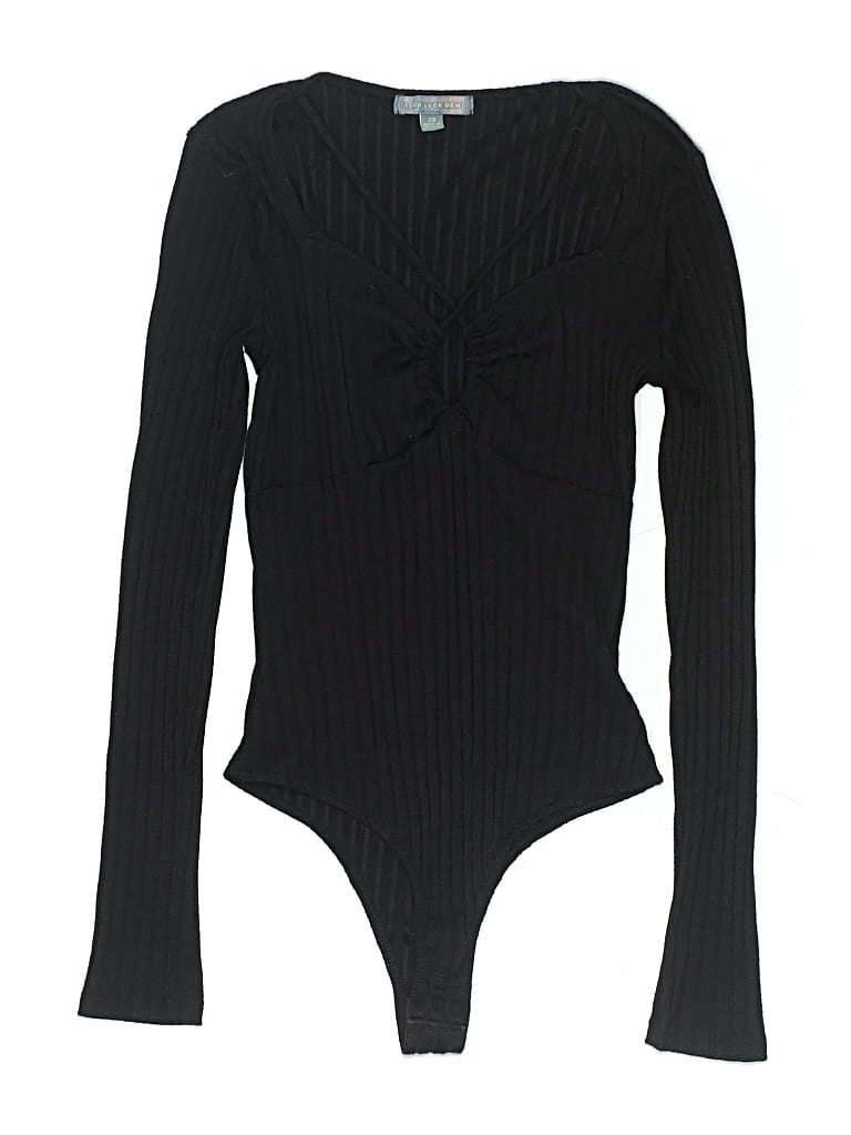 Pre-owned Good Luck Gem Bodysuit In Black