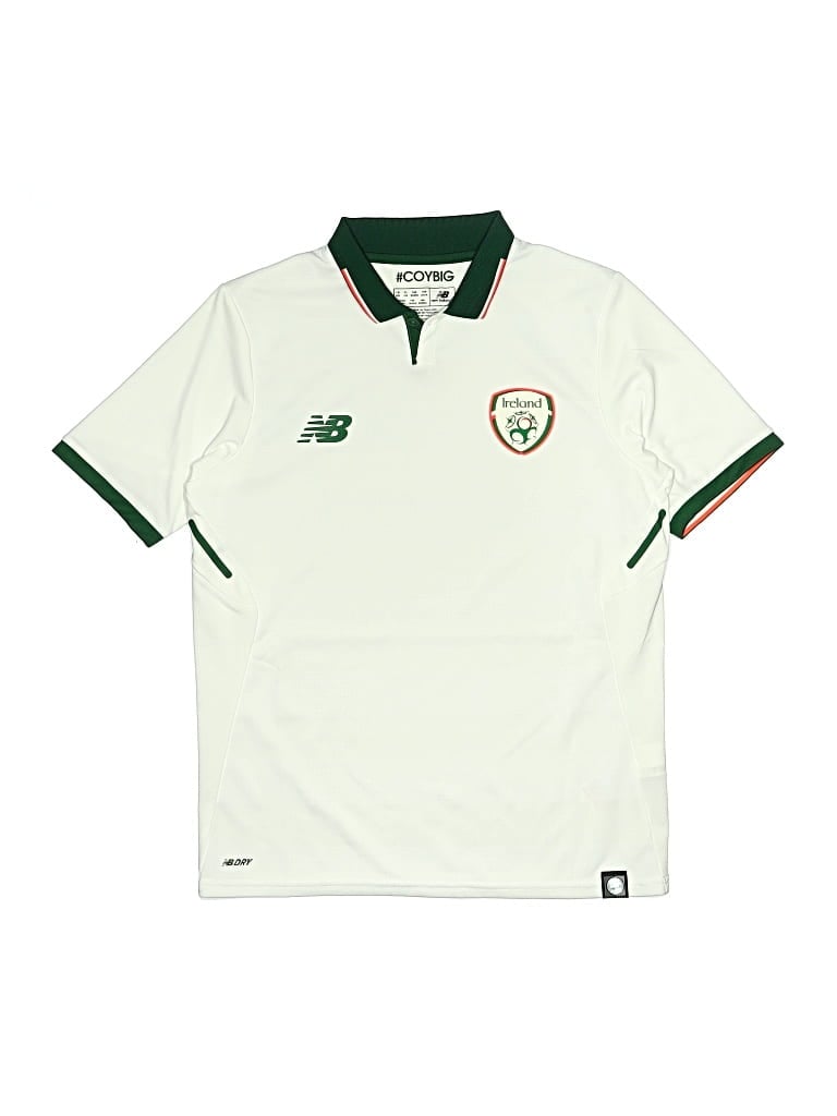 Pre-owned New Balance Kids' Short Sleeve Polo Shirt In Ivory