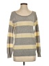 Aqua 100% Cashmere Stripes Gray Cashmere Pullover Sweater Size S - photo 1