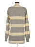 Aqua 100% Cashmere Stripes Gray Cashmere Pullover Sweater Size S - photo 2