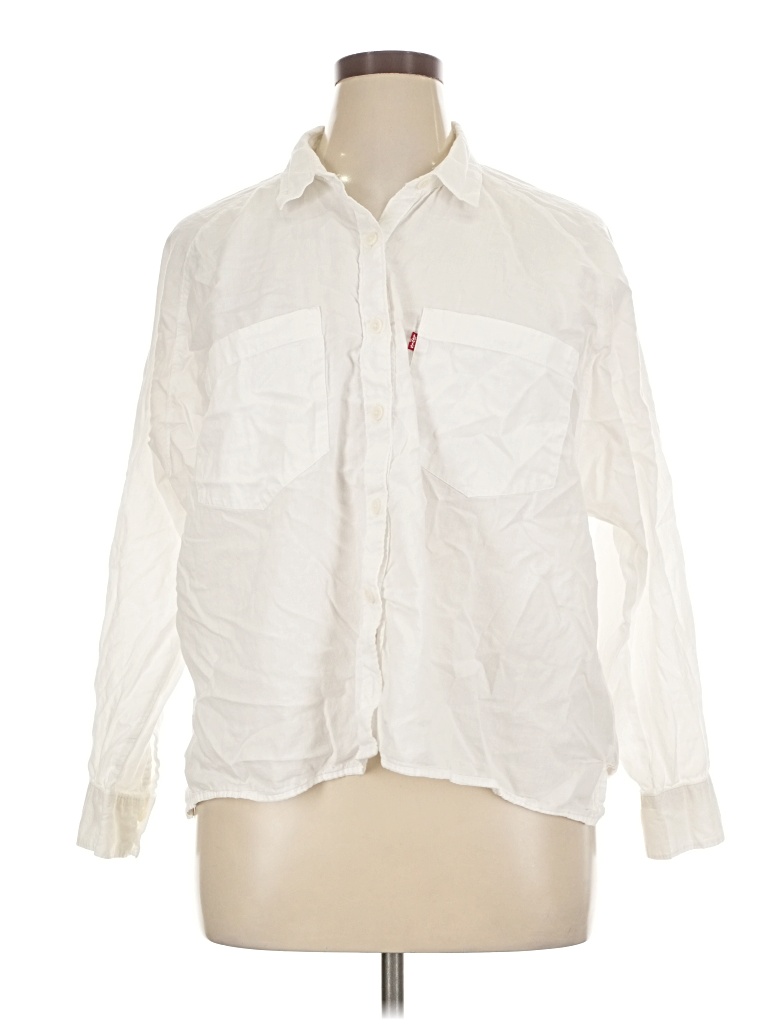 Pre-owned Levi's Long Sleeve Button Down Shirt In White