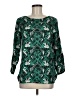 J.Crew 100% Polyester Green 3/4 Sleeve Blouse Size 6 - photo 1