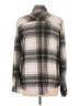 J for Justify Plaid Gray Long Sleeve Blouse Size L - photo 2