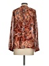 A.L.C. 100% Silk Floral Paisley Brown Long Sleeve Silk Top Size 4 - photo 2