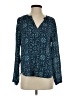 Hinge 100% Viscose Teal Long Sleeve Blouse Size S - photo 1