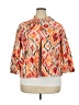 Chico's Print Orange Jacket Size XXL (4) - photo 1