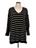 Eileen Fisher 100% Cotton Stripes Multi Color Black Pullover Sweater Size L - photo 1