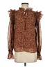 Mine 100% Polyester Brown Long Sleeve Blouse Size S - photo 1