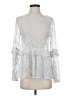 Sundance Silver Long Sleeve Blouse Size XS - photo 1