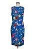 J. McLaughlin Print Blue Casual Dress Size 8 - photo 1