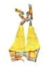 STAUD 100% Cotton Checkered-gingham Plaid Yellow Tank Top Size 0 - photo 2