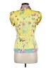 Versace Floral Yellow Short Sleeve Silk Top Size EU (IT) 44 / US 8 - photo 2