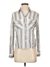 Express 100% Rayon Stripes Ivory Long Sleeve Button-Down Shirt Size S - photo 1