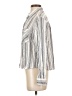 Express 100% Rayon Stripes Ivory Long Sleeve Button-Down Shirt Size S - photo 5