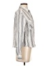 Express 100% Rayon Stripes Ivory Long Sleeve Button-Down Shirt Size S - photo 4