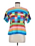 Valentino Color Block Orange Blue Geometric Blouse Size M (estimated) - photo 1
