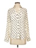 Express 100% Polyester Polka Dots Ivory Long Sleeve Blouse Size XS - photo 1
