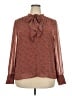 DR2 100% Polyester Burgundy Long Sleeve Blouse Size XXL - photo 1