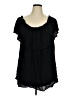 Daisy Fuentes Black Short Sleeve Blouse Size 1X - photo 1