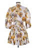 Alexis Print Yellow Cocktail Dress Size M - photo 2