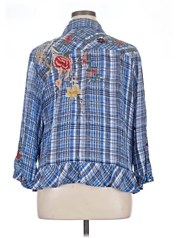 Johnny Was 3/4 Sleeve Silk Top (view 2)
