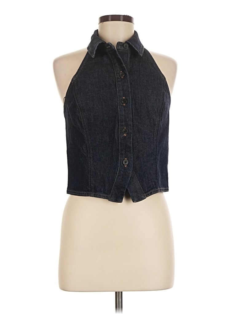 Pre-owned Express Tank Top Blue Halter Neckline Tops