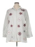 Liz & Me 100% Cotton Silver White 3/4 Sleeve Blouse Size 1X - photo 1