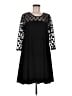 Nina Leonard Graphic Black Casual Dress Size L - photo 1