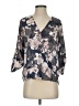 West Kei 100% Polyester Floral Gray 3/4 Sleeve Blouse Size S - photo 1