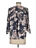 West Kei 100% Polyester Floral Gray 3/4 Sleeve Blouse Size S - photo 2