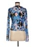 Topshop 100% Polyester Floral Blue Long Sleeve Blouse Size 8 - photo 1