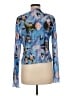 Topshop 100% Polyester Floral Blue Long Sleeve Blouse Size 8 - photo 2