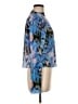 Topshop 100% Polyester Floral Blue Long Sleeve Blouse Size 8 - photo 4