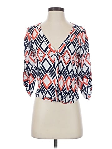 Aqua 3/4 Sleeve Blouse (view 1)