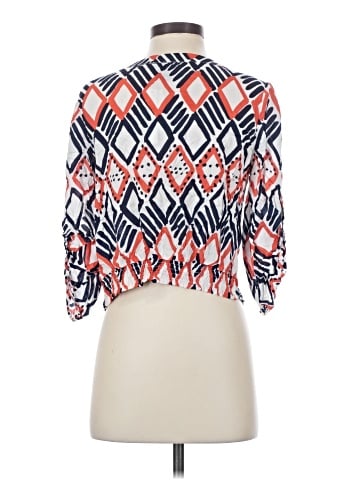 Aqua 3/4 Sleeve Blouse (view 2)