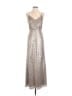 After Six 100% Nylon Metallic Silver Cocktail Dress Size 2 - photo 1