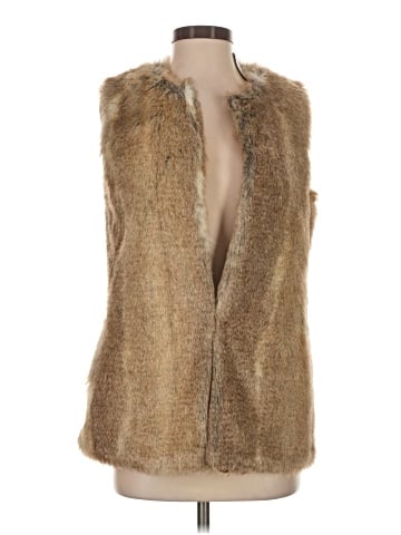 Trafaluc by Zara Faux Fur Vest (view 1)