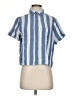 Old Navy 100% Cotton Stripes Blue Short Sleeve Button-Down Shirt Size S - photo 1